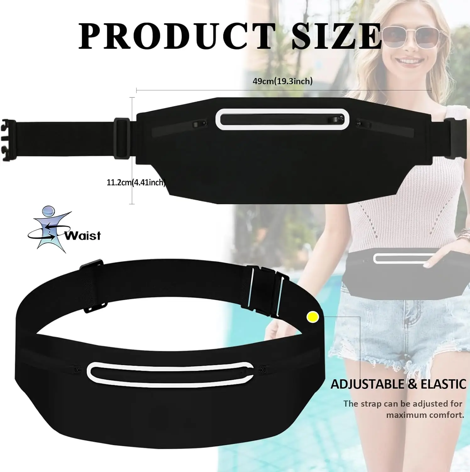 Waterproof Running Waist Pack Adjustable Belt Men Women Slim Running Bags Portable Outsides Jogging Gym Sports Cell Phone