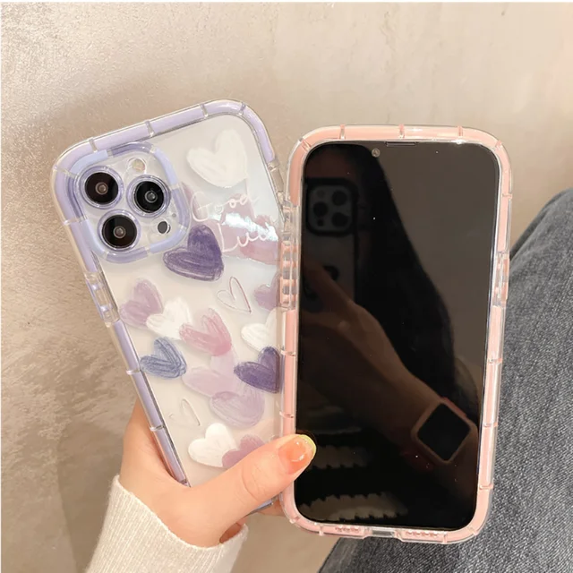 Echome Iphone 14 Pro Case Aranyos Love Heart Night Fluoreszcencia Sokkoló Telefon Tok Átlátszó Puha Szilikon Hátlap - Image 5