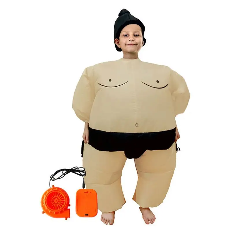 Funny parent-child entertainment Sumo Wrestler Costume Inflatable Suit Blow Up Outfit Cosplay Party Dress for Kid and Adult 5