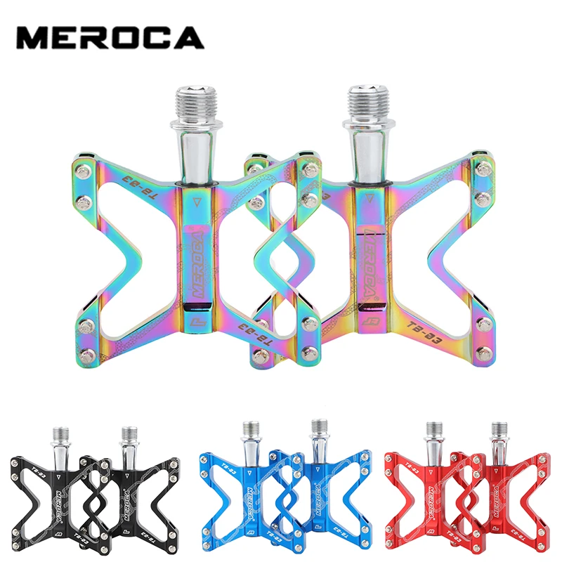 

MEROCA Folding Bike Pedal Ultralight MTB Mountain Bike Pedals Aluminum Alloy DU Bearing Anti-slip BMX Road Cycling Pedal