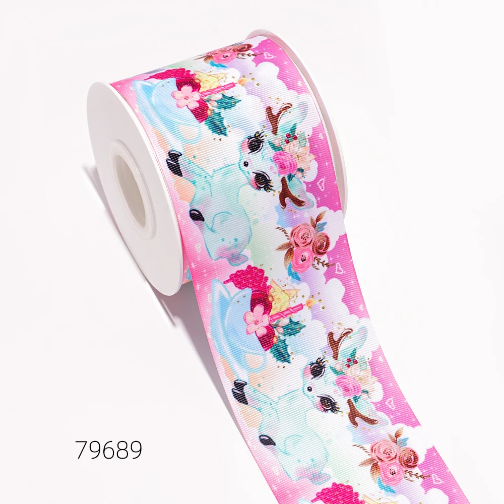 Ribbon Decoration Ribbon Supplies Wrapping Ribbon Grosgrain Ribbon Cartoon Printed Grosgrain Ribbon for Festival Supplies Gift Packaging Wedding Decoration 50yard