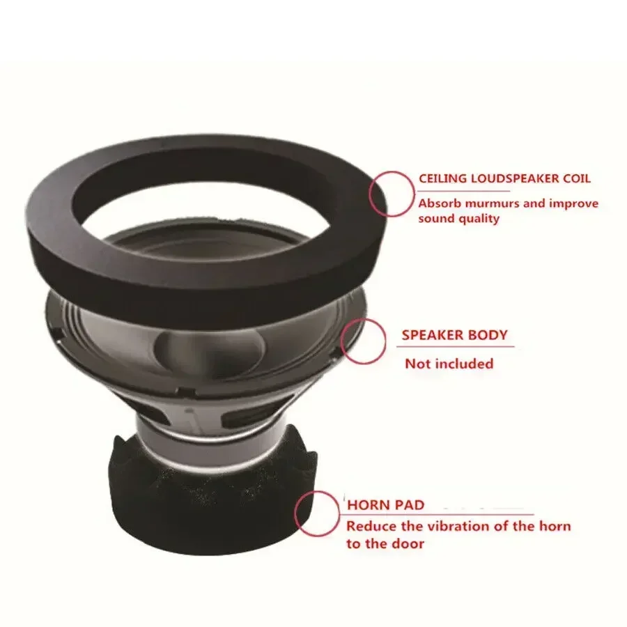 2/4Pcs 6.5" Car Door Soundproof Ring Foam Pad Woofer Speaker Noise Insulation Automobiles Interior Accessories