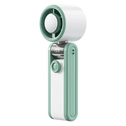 Compact Rechargeable High - Speed Silent Fan with Adjustable Speeds and Foldable Neck Design (Green)