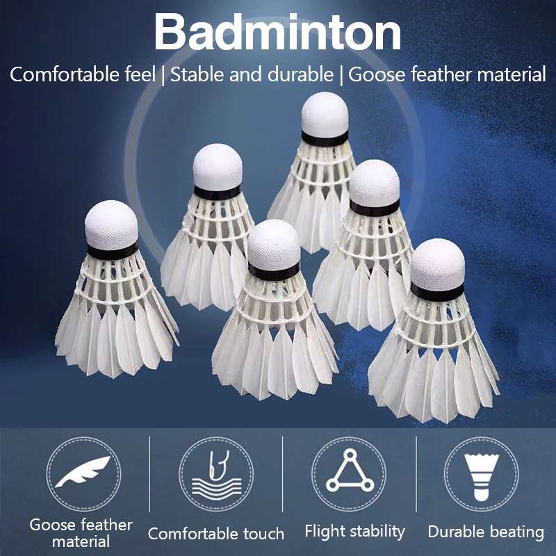 1/3pcs Badminton Balls Shuttlecock White Goose Feather Flying Stability Durable Feather Shuttlecock Ball Outdoor Training badminton shuttlecock badminton ball feather shuttlecock