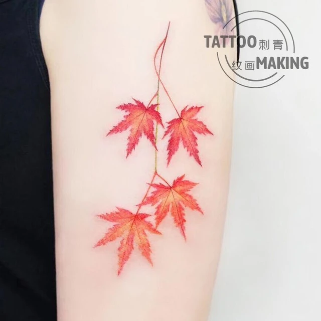 Waterproof Temporary Tattoo Sticker Clover Maple Leaf Fake Shoulders Neck  Arms - Walmart.com