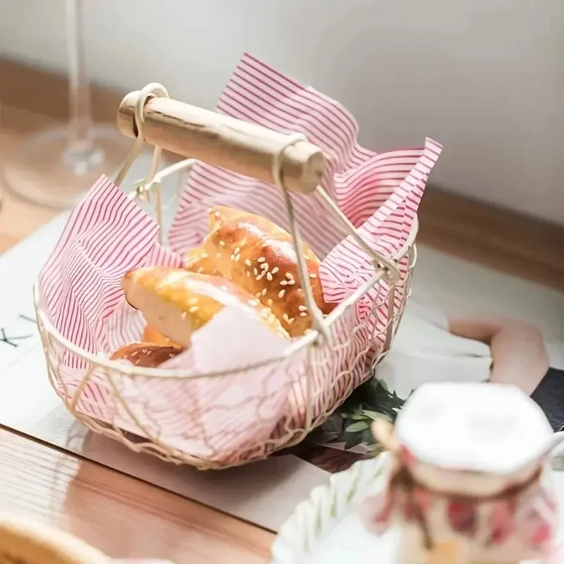 50PCS-food wrapping paper Food Grade Grease  waxed paper snack pad paper  anti-oil baking Tool Burger Fries Baking Wax Pad Paper