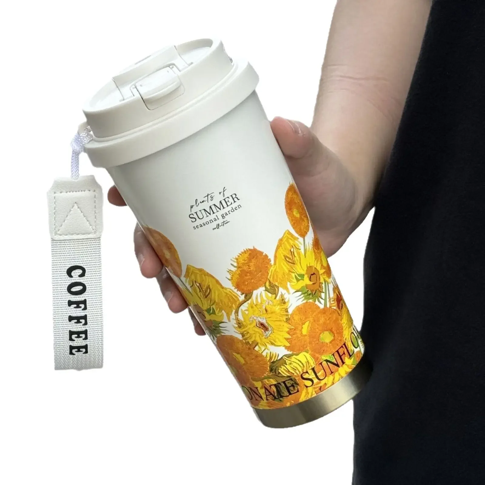 كوب قهوة حراري ستانلس ستيل بمقبض