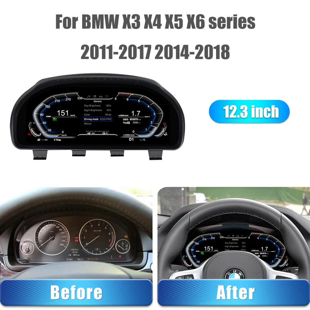 LCD Digital Dashboard Cluster Panel Cockpit Voor For BMW X5 X6 (NBT EVO system) F15 16 2014- Car Radio Android 13.0 Player
