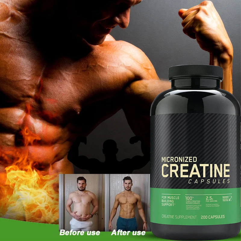 60 Pills Creatine Monohydrate Capsule Exercise Fitness Muscle Growth Strength Health Food creatine monohydrate capsule