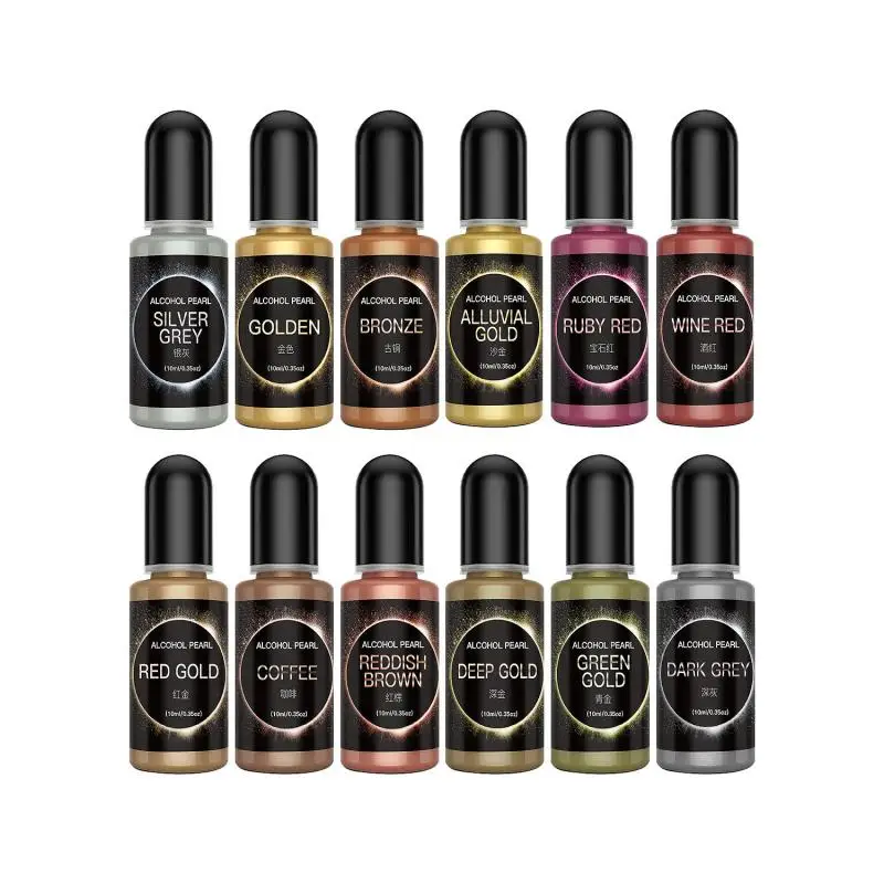 Metallic Candle Color Epoxy Resin Pigment Crafts Liquid Colorant Dye Ink Diffusion Resin Jewelry Making 10ml