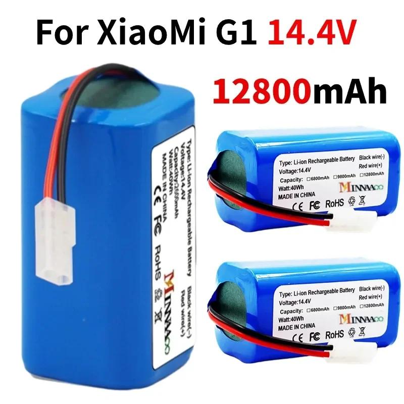 

6800mAh 9800mAh 12800mAh 14.4V Lithium Battery for XIAOMI MIJIA Mi Robot Vacuum-Mop Essential G1 MJSTG1, SKV4136GL H18650CH R30