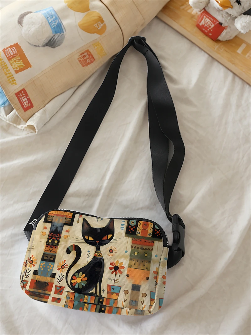 1pc,cat flower bed fashionable adjustable crossbody bag, neutral sports waist bag, suitable for running