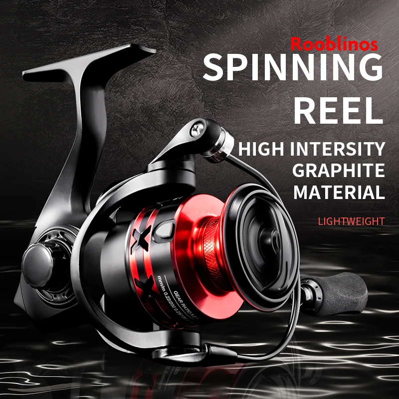 Spinning Fishing Reels Rooblinos HT Spinning Fishing Reels Saltwater Freshwater Metal Spool Left/Right Interchangeable Trout Carp Fishing Tackle