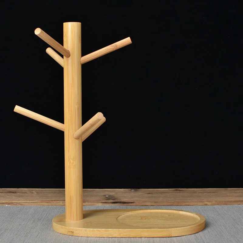 Bamboo Combination Storage Rack Cup Holder Household Drain Rack Desktop Creative Branch Hanger Wine Glass Holder 3