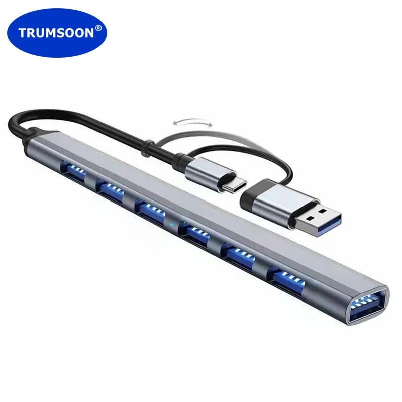 

Trumsoon USB Hub USB 3.0 2.0 Splitter Type C Docking for Macbook Samsung Dex HP Laptop PC Accessories Hard Drive U Disk Mouse