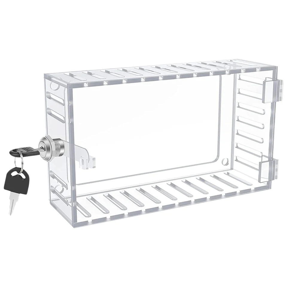 Acrylic Thermostat Lock Box with Key for Security