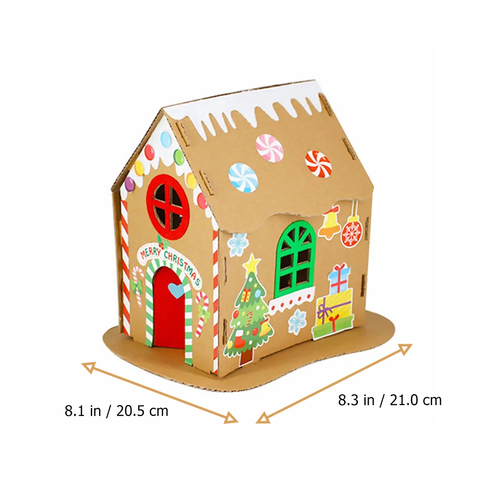 

1 Set Christmas DIY Cottage Creative Gift Xmas Paper DIY Small House without Lamp