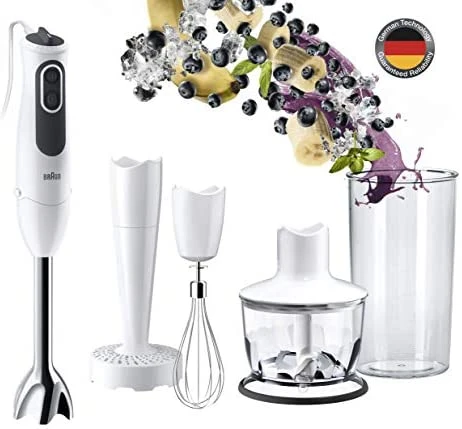 Braun Minipimer 3 Vario MQ3137WH Willow 750W frullatore a immersione con  braccio in metallo, 11 velocità, protezione antiaderente - AliExpress