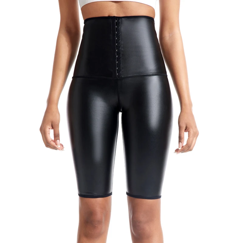 

Шорты из ПУ кожи, регулируемые облегающие брюки, женские леггинсы с высокой талией для фитнеса, короткие леггинсы для спортзала, леггинсы для тренировок и бега