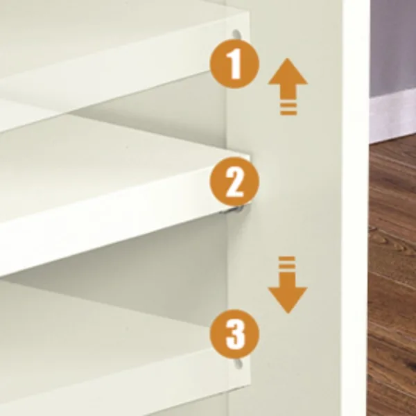 Kitchen Sideboard - Buffet Cabinet with Sliding Slat Doors, Modern Stackable Storage Cabinet