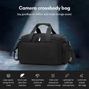Borsa per fotocamera universale Borsa a tracolla per fotocamera da viaggio per fotocamera Divisori rimovibili Borsa in nylon antiurto resistente all'acqua