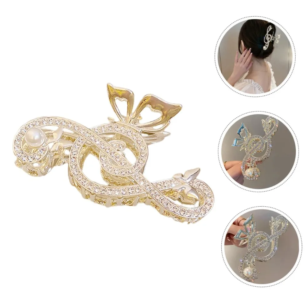 Rhinestone Music Note Hair Clip for Women Thick Hair Accessories