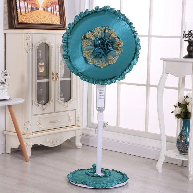 European Dustproof Circular Floor Fan Cover Small Sun Platform Fan Cover Fabric Lace Style Dustproof ZE852