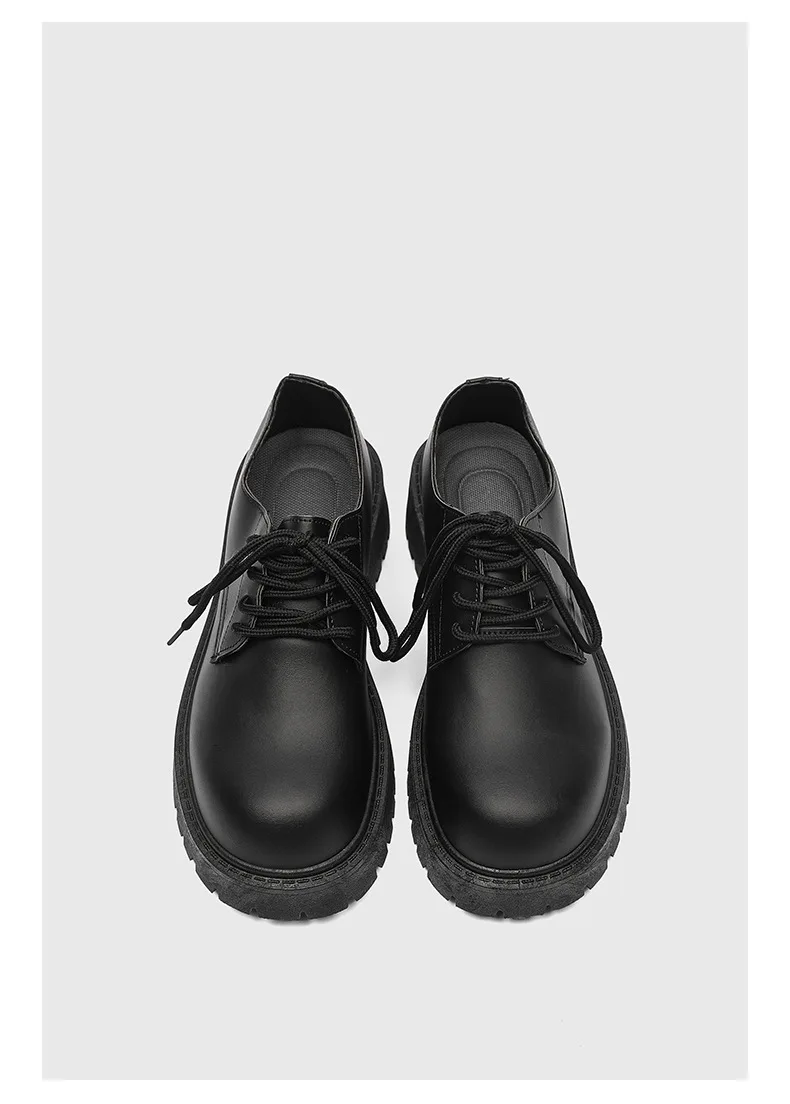 حجم كبير أحذية جلدية للرجال منصة سوداء الدانتيل يصل حذاء كاجوال للشباب النمط البريطاني الأعمال الأحذية الاجتماعية Zapatos Hombre