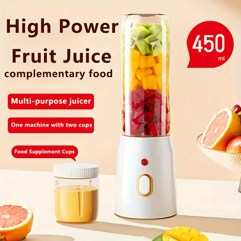 10 Blades Portable Juicer Cup Juicer Fruit Juice Cup Automatic Small Electric Juicer Smoothie Ice Crush Cup Food Processor