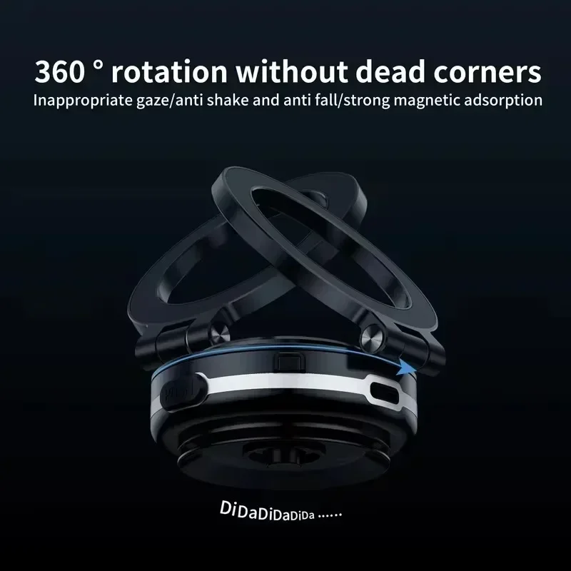 360&deg; Rotating GPS Stand Magnetic Car Suction Cup Phone Holder Vacuum Adsorption Universal Mount for iPhone 16 15 14 Pro Samsung