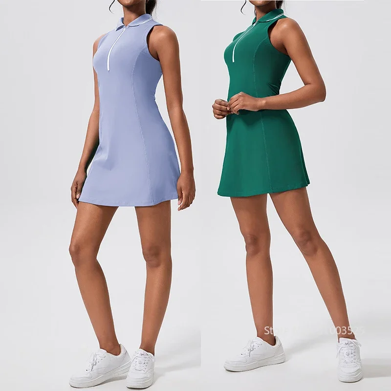 Abiti da golf da tennis da donna con motivo a mezza ... - Attraco