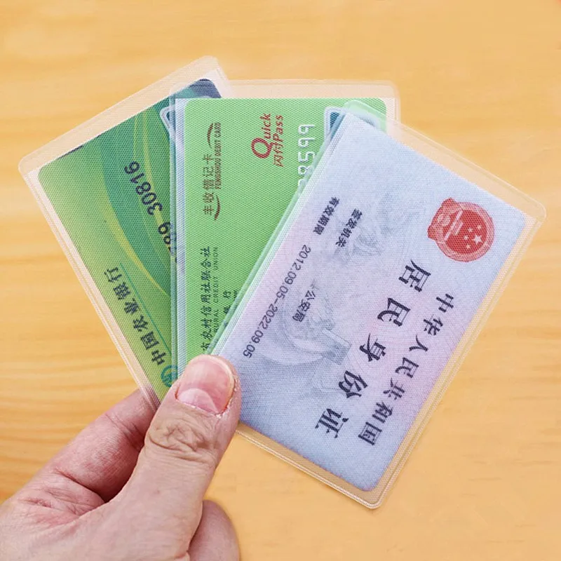 10pcs Transparent ID Bank Credit Card Protective Cover Case Dustproof Scratch Resistant Paper Money Wallet Buisness Card Holder