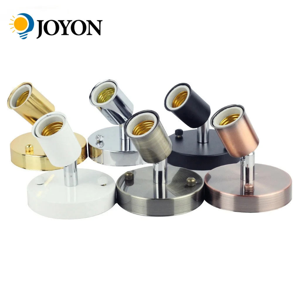 E27 1pcs 블랙 화이트 실버 청동 램프베이스 라이트 소켓 E27 에디슨 백열 램프에 대 한 골동품 금속 램프 소켓 홀더