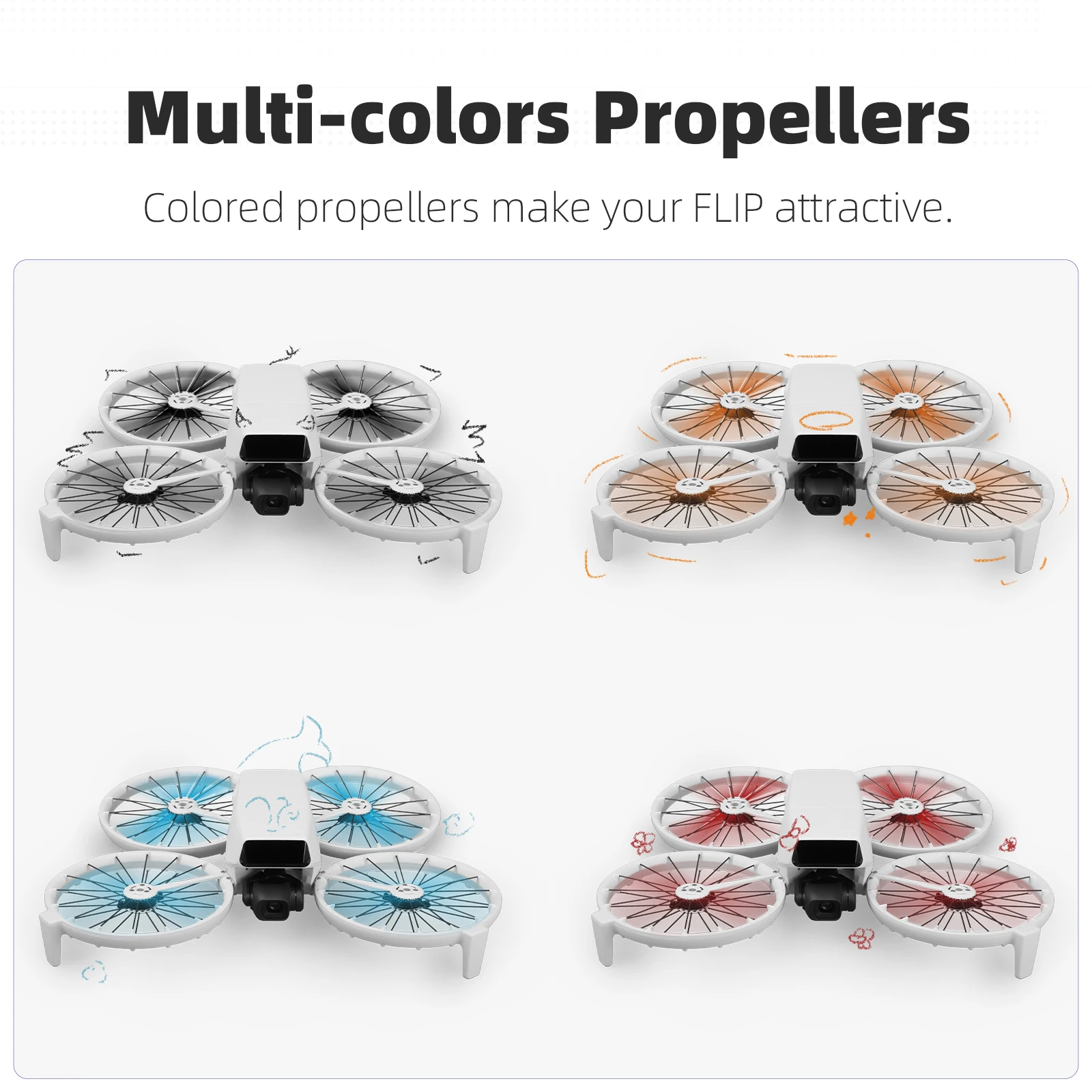 Drone Propeller Drone Propellers Drone Propeller Blades Propeller Replacement Parts Colorful Replacement Propellers For DJI FLIP 8pcs Propellers For DJI FLIP Convenient Installation Accessories