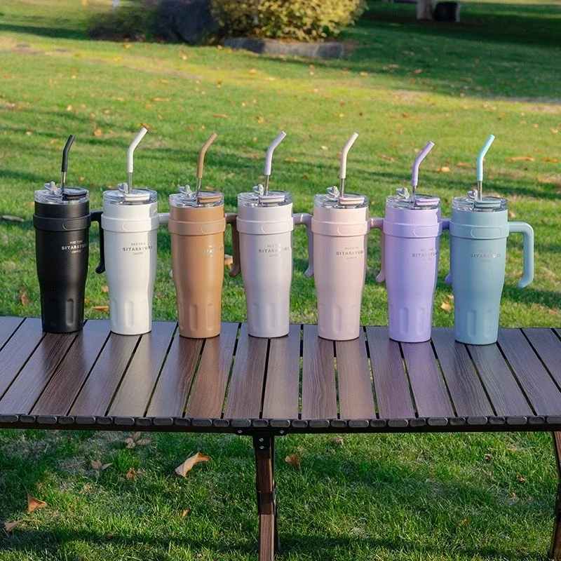 Stainless Steel Insulated Water Bottle with Straw for Hot and Cold Drinks