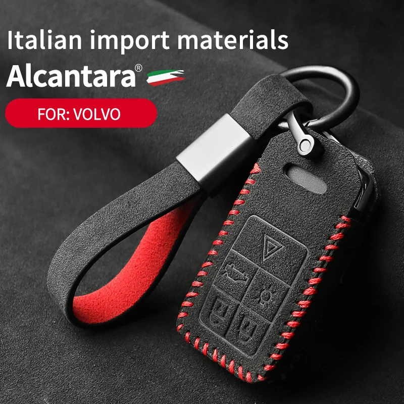 

Alcantara key case for Volvo XC60/S90/S60/XC40/XC90 suede key case buckle