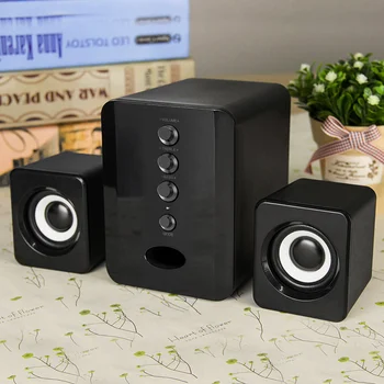D-202 Altoparlante cablato Combinazione Altoparlante per computer Bassi Lettore musicale stereo Subwoofer Sound Box per desktop Laptop Notebook Tablet 1