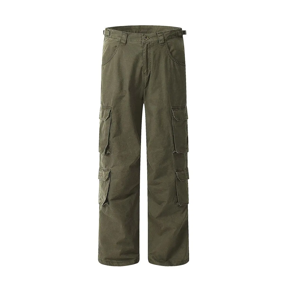 Cargo Pants Multiple Pockets Baggy Harajuku Streetwear Straight Pants Y2k 2000s Women Green Vintage Large Size Fashion Trousers