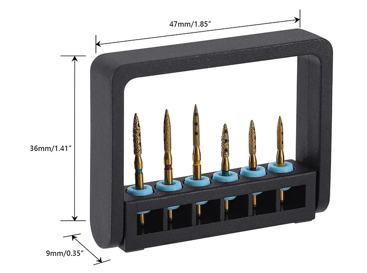 AZDENT Dental Diamantbohrer-Restaurationskit mit Box, vertikaler Präparationsbohrer FG 1,6 mm für vordere Prämolaren, Zahnmedizin-Werkzeug – Detail 5