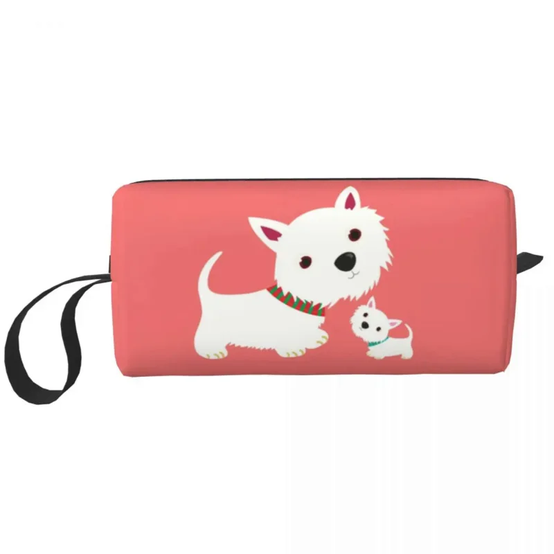 

Cute Westie Puppy Dog Travel Cosmetic Bag for Women West Highland White Terrier Toiletry Makeup Organizer Lady Beauty Storage