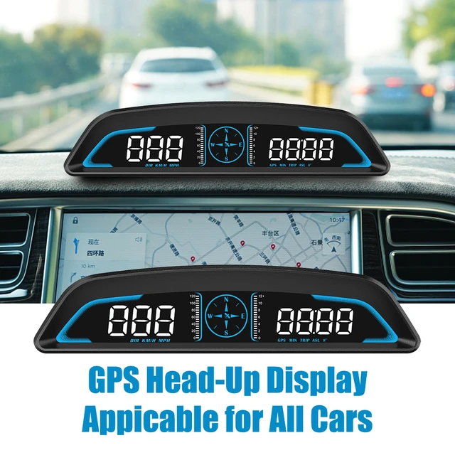 Voiture numérique universelle jauge GPS MPH KM/h HUD affichage tête haute  compteur de vitesse alarme