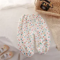 Children Anti-mosquito Pants Summer Thin Breathable Kids Loose Casual Pants Girls Baby Korean Printed Love Cartoon Bear Trousers 3