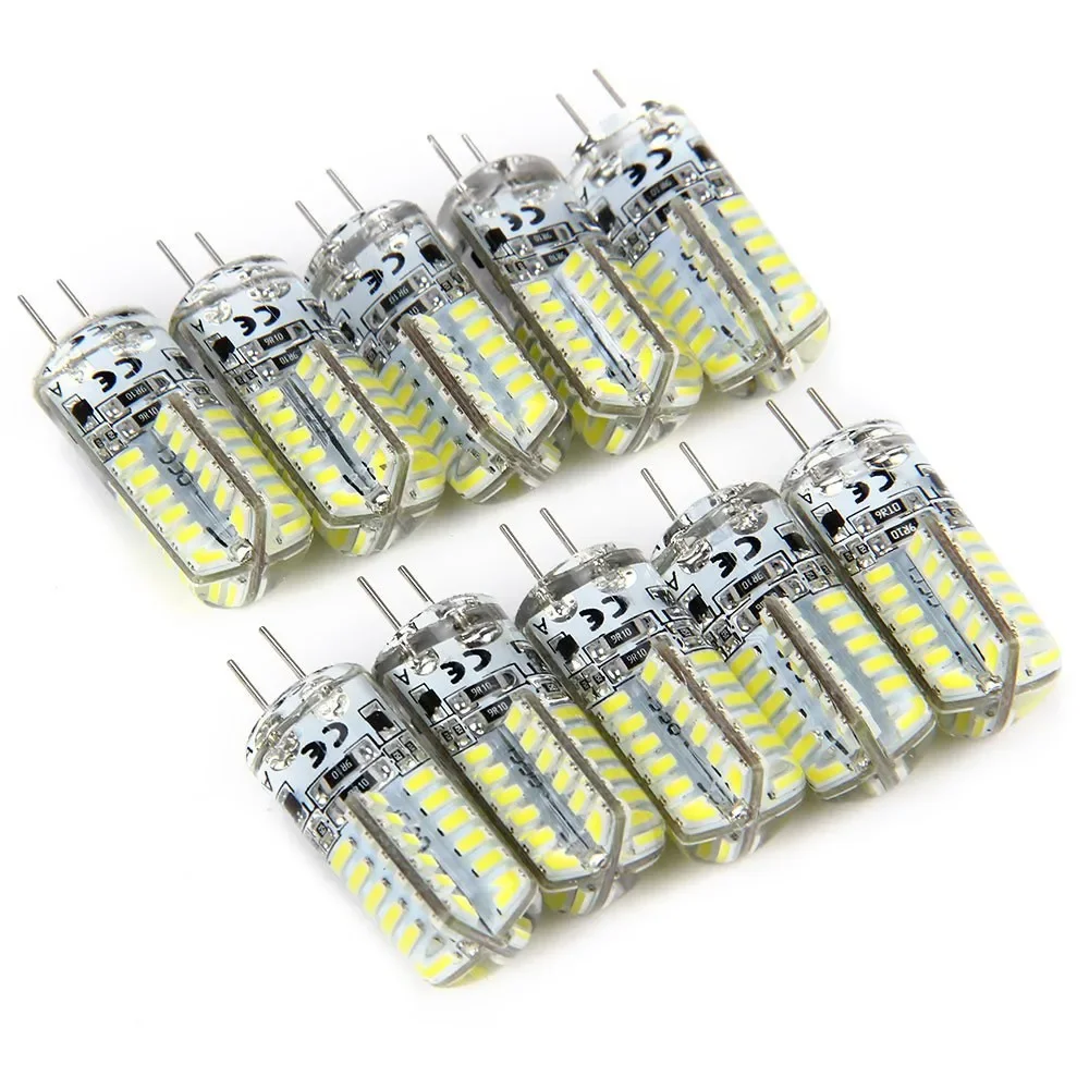 밝기 조절 LED 램프 G 4 AC DC 12V 220V 3W 9W 12W 15W SMD 3014 24 48D LED 전구, 미니 G4 360 빔 각도 할로겐 조명 교체 10 개