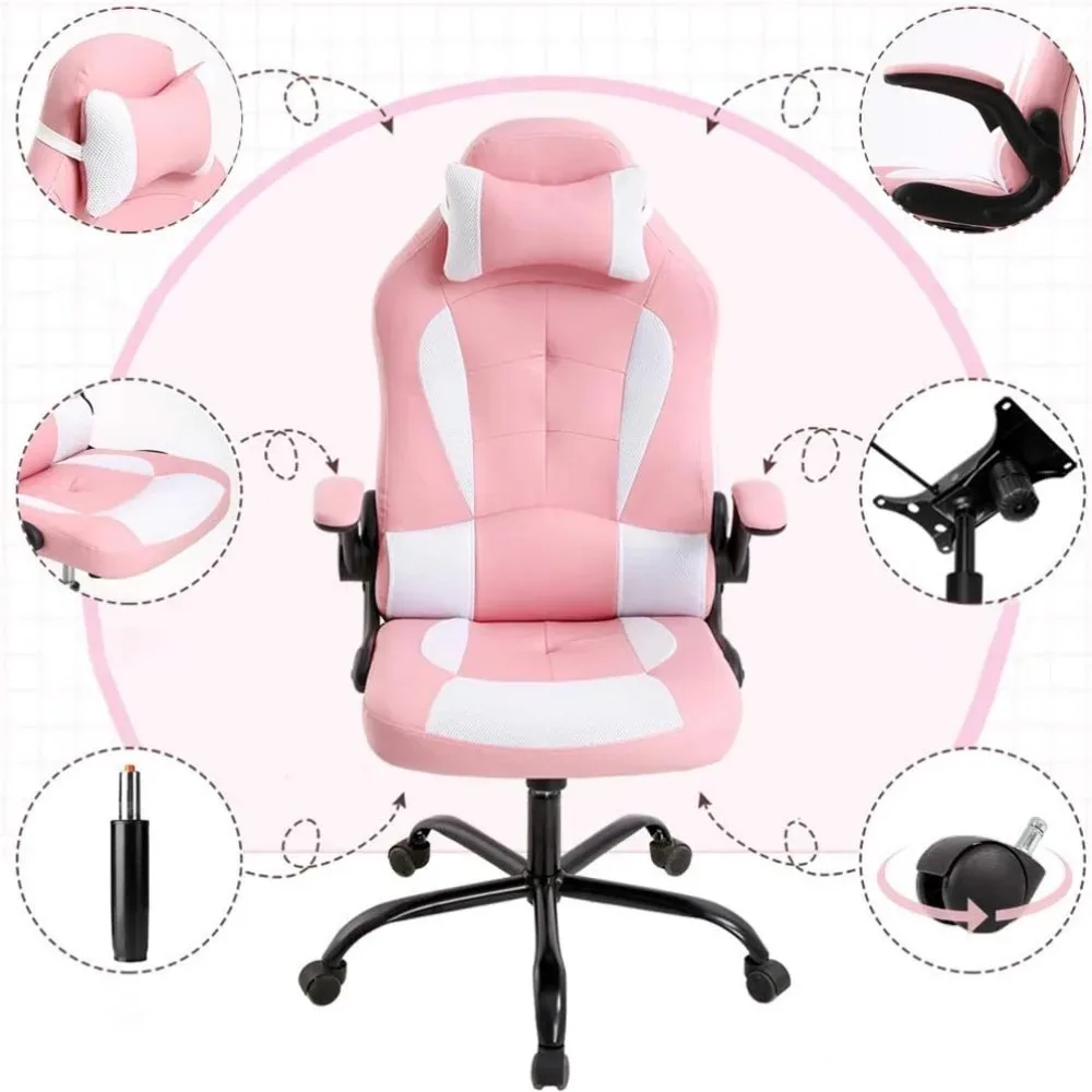 Office Chair  Racing Executive PU Leather Ergonomic Massage Computer Chair with Lumbar Support Headrest 6