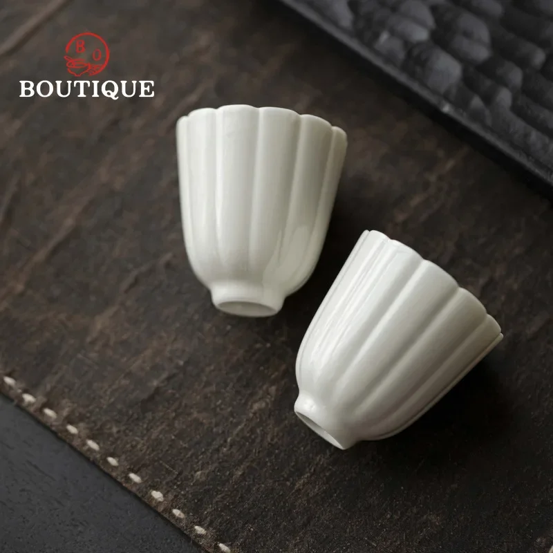Creative Petals Teacup Chinese Tea Cup Gift Jingdezhen Ceramics Pottery Home Aesthetic Cups Mate Pair Bowl Camping Tool Teaware
