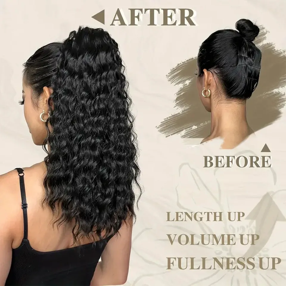 Brazilian Hair Curly Ponytail Extensions Human Hair Clip in Drawstring Ponytail 8-26 Inch human hair extensions