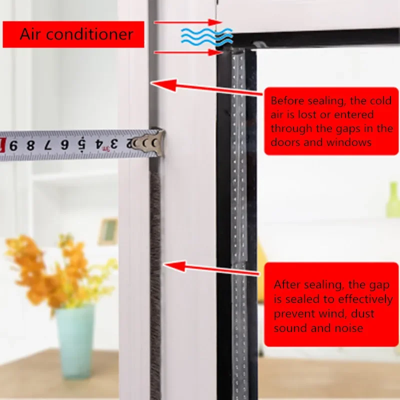 10/5Meters brush strip self adhesive door window sealing strip home door window sound insulation seal film weather