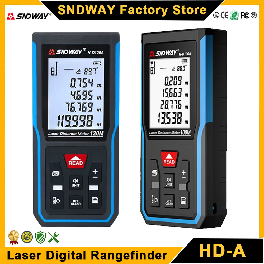 Laser Rangefinder Distance Meter SNDWAY H D510A D710A D100A D120A Laser Rangefinder Distance Meter Electronic Ruler Mini Range Finder Laser Measure Meter