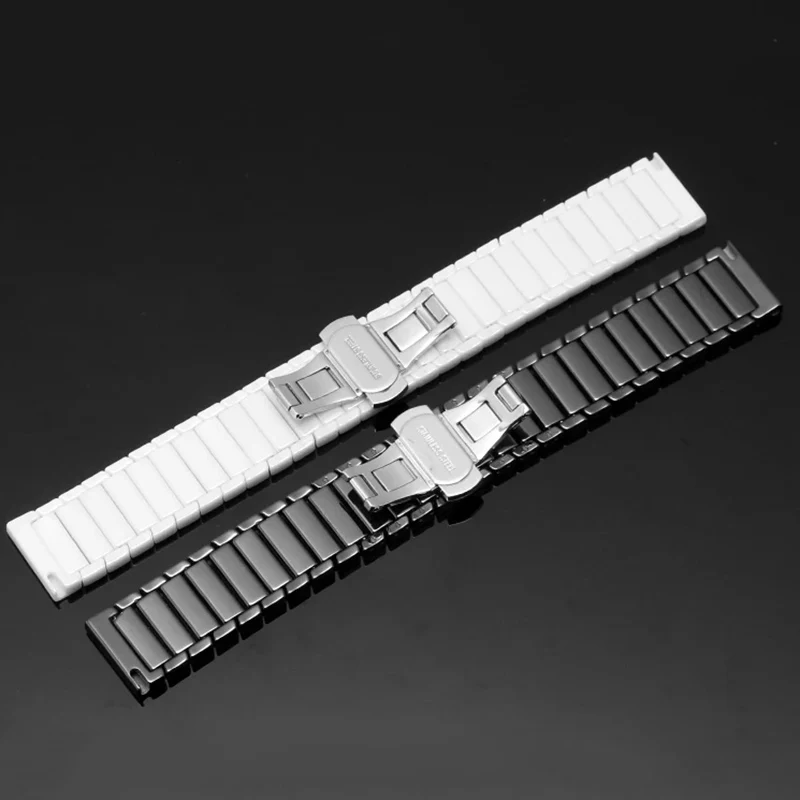 Luxury 22mm Ceramic Watchband Bracelet - Elegant Ceramics Band
