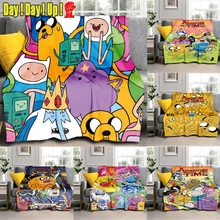 

Cartoon Adventure Time Soft Comfortable Fall Sofa Throw Fleece Blanket School Nap Knee Blanket Gift for Kids Custom Blanket